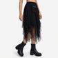 Solid Flare Fit Mid Rise Skirt