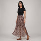 A-Line Printed Flared Skirt