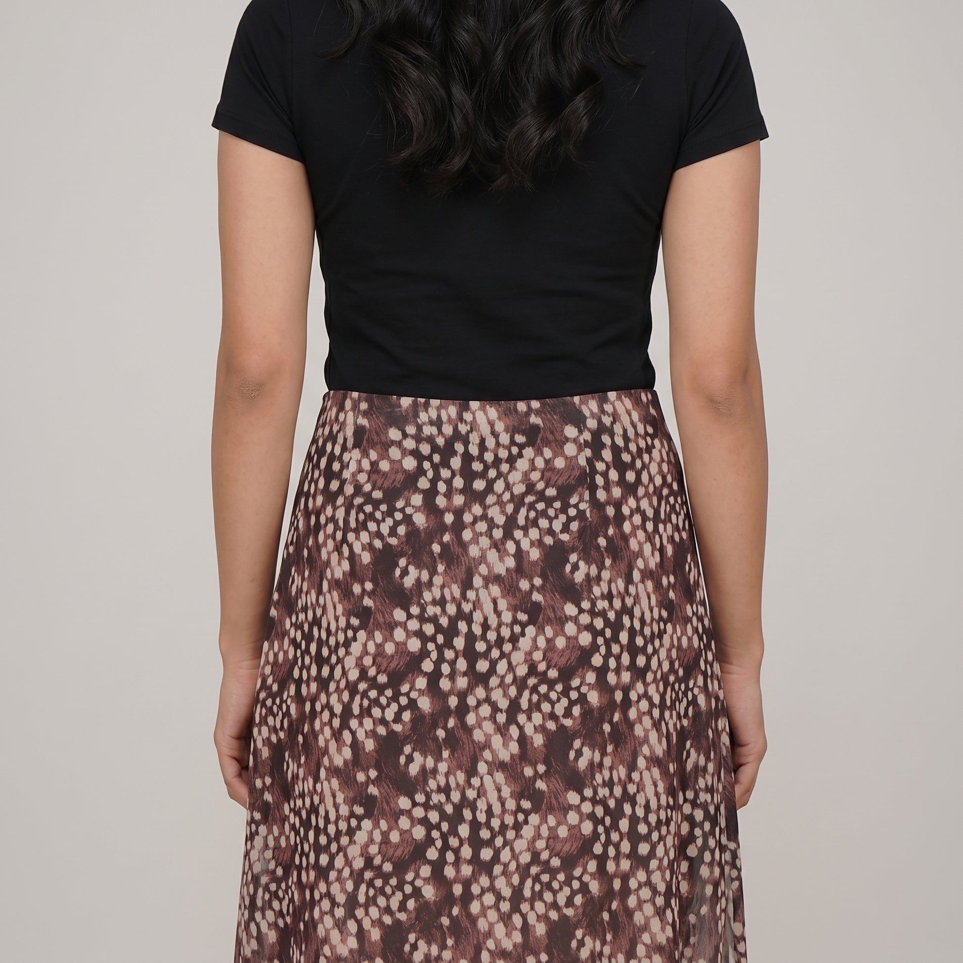 A-Line Printed Flared Skirt