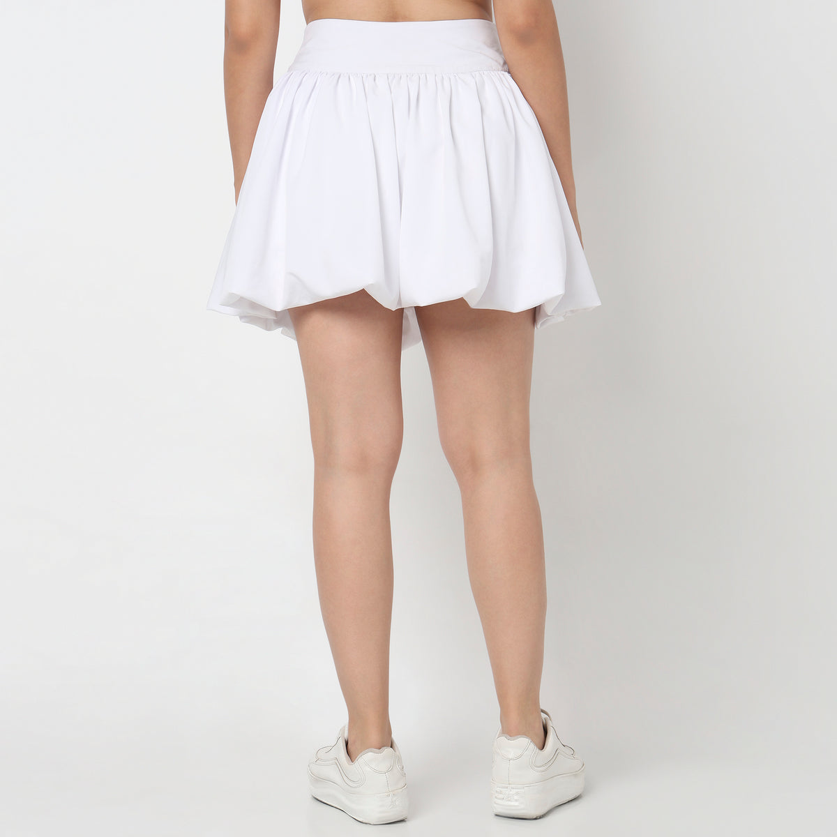 Solid Mid Rise Skirt