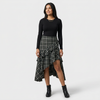 Checks Skirt with Multiple Uneven Layers