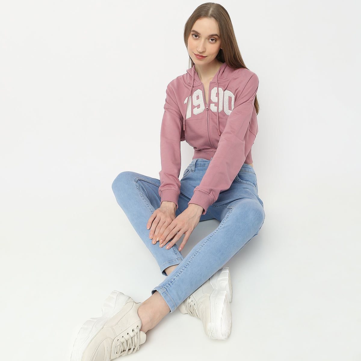 Regular Fit Solid Sweatshirt