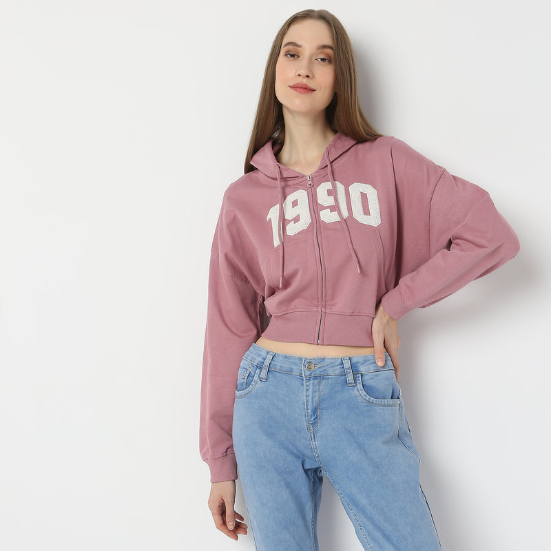 Regular Fit Solid Sweatshirt