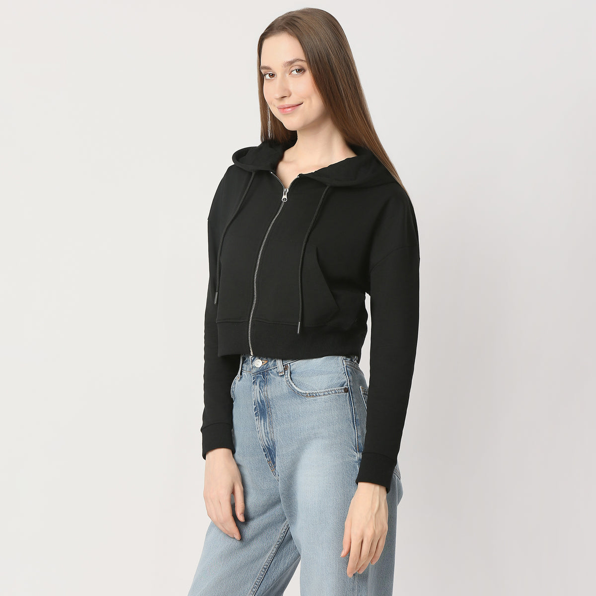 Regular Fit Solid Regular Length Sweatshirt