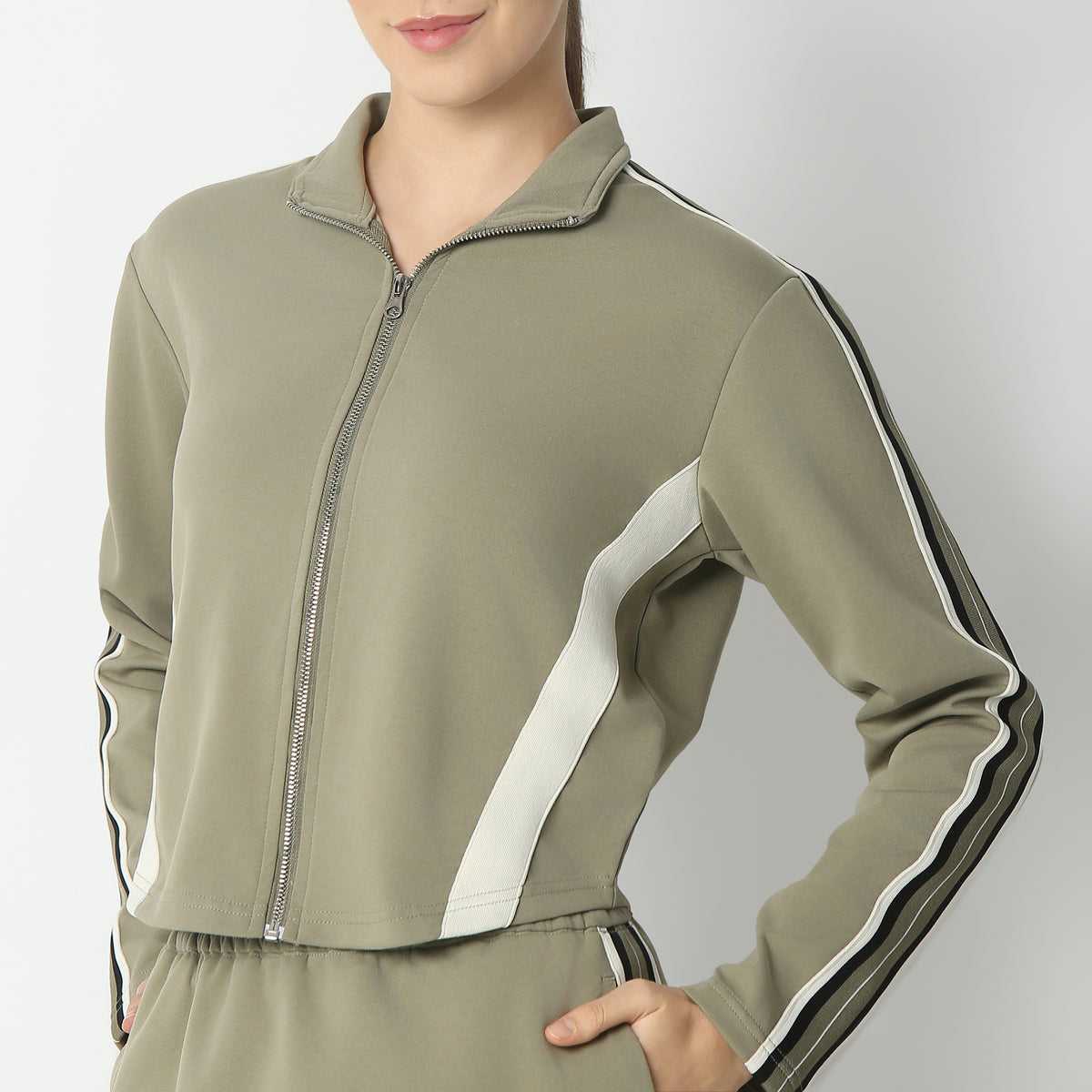 Regular Fit Solid Sweatshirt