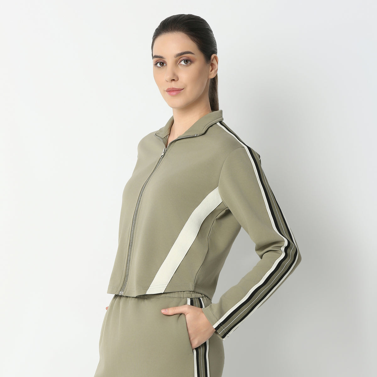 Regular Fit Solid Sweatshirt