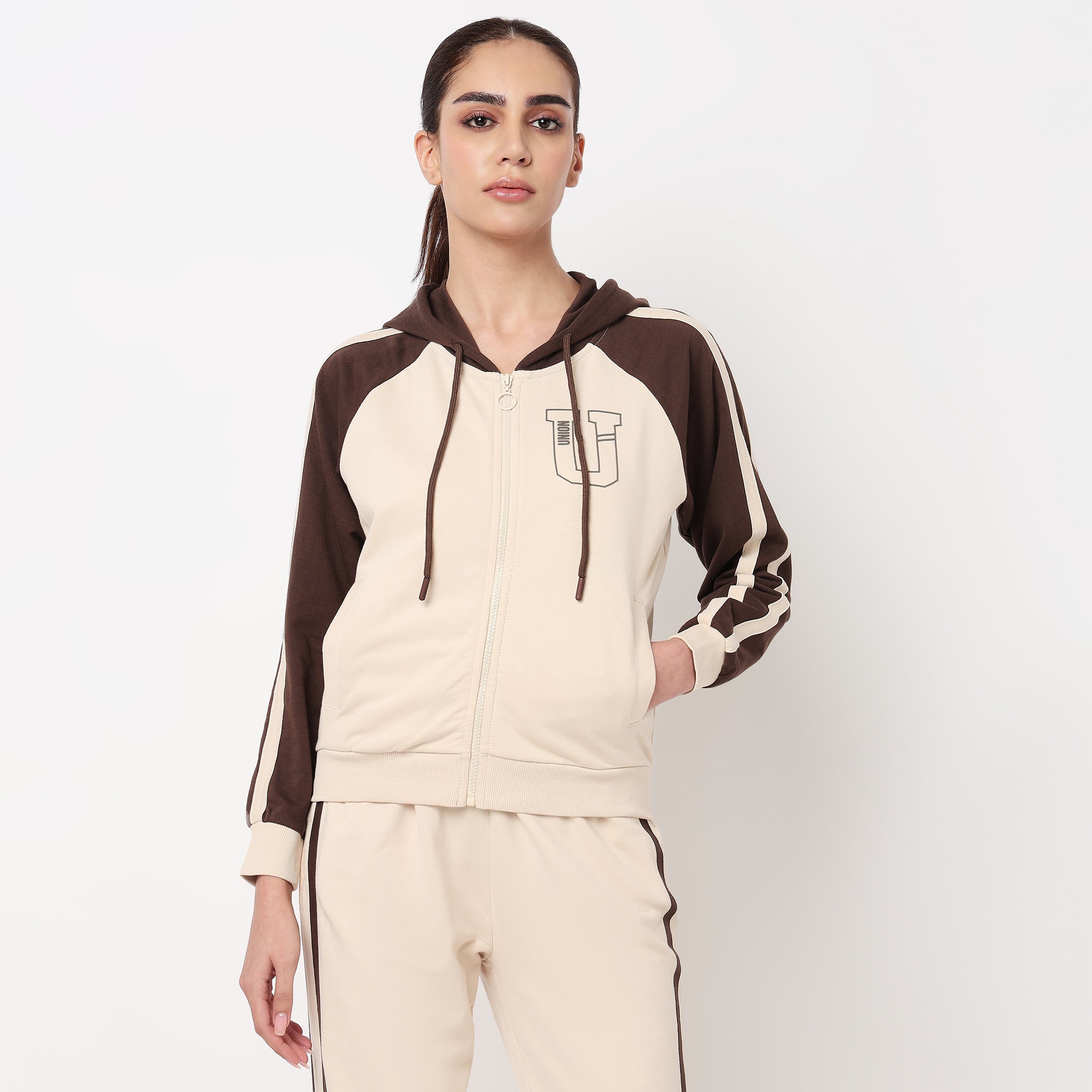 Cotton Sweatshirt With Contrast Sleeves