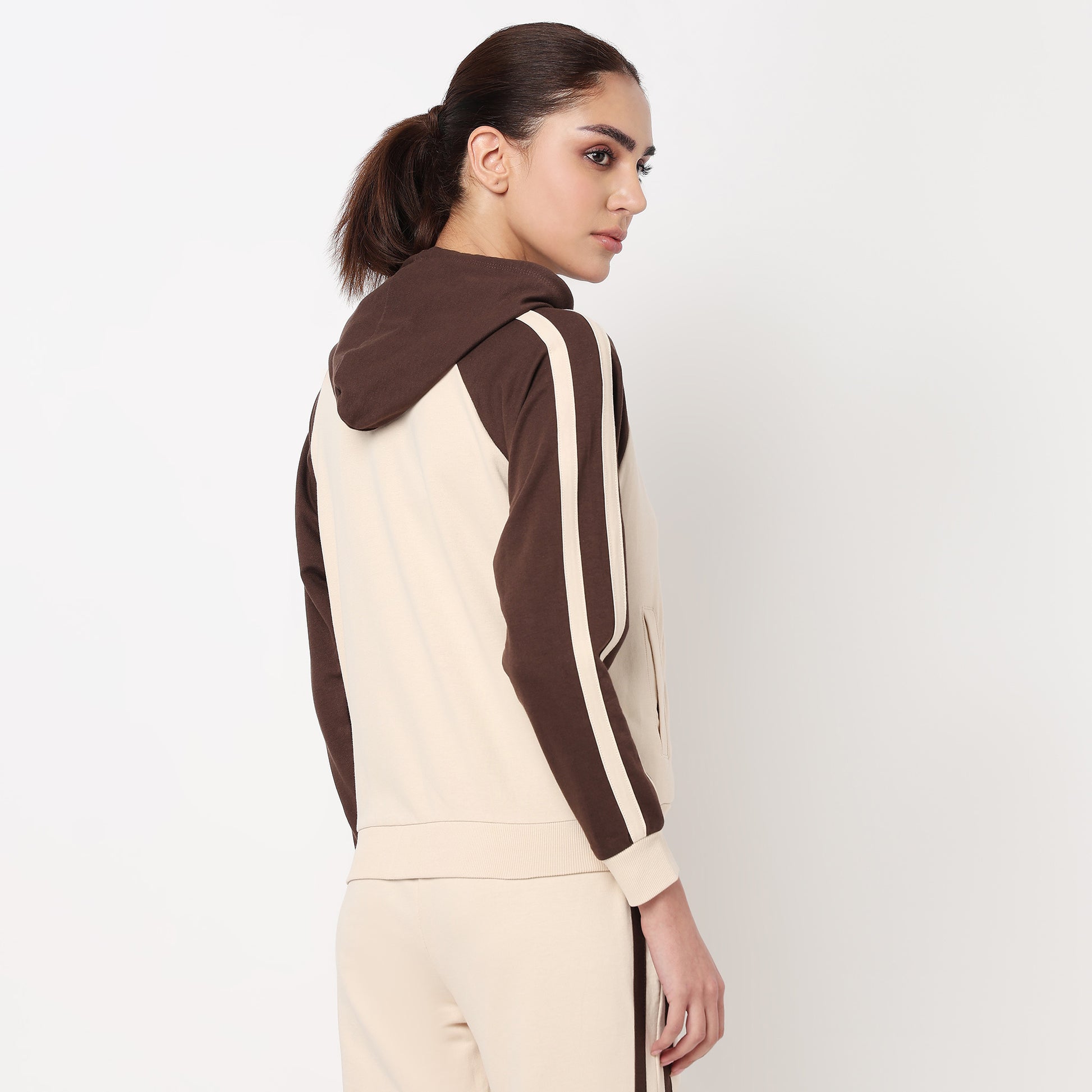 Cotton Sweatshirt With Contrast Sleeves