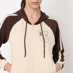 Cotton Sweatshirt With Contrast Sleeves