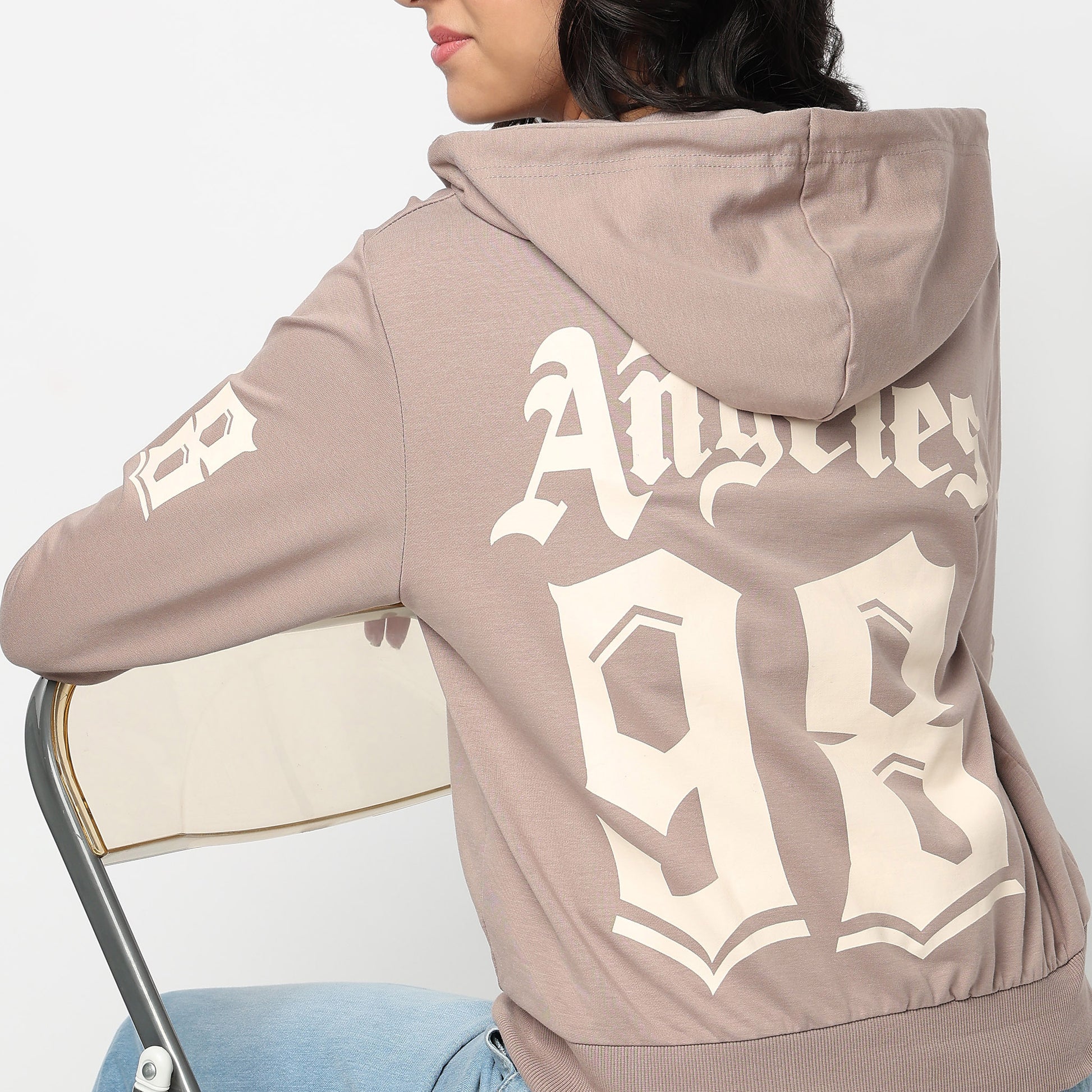 Oversize Sweatshirt With Graphic Print On Chest And Sleeve