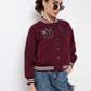 Graphic Band Collar Varsity Sweatshirt