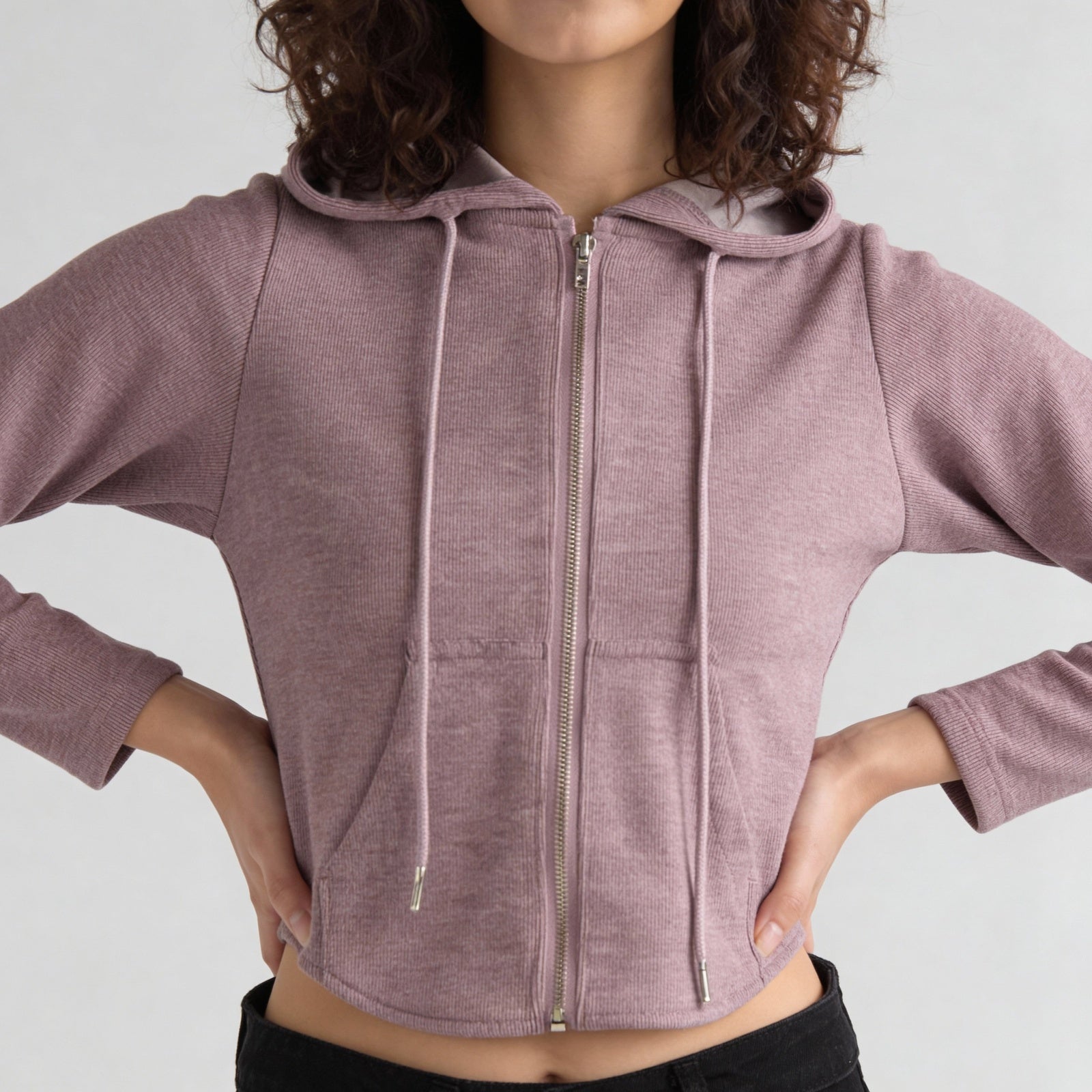Rayon Polyester Solid Full Sleeve Sweatshirt