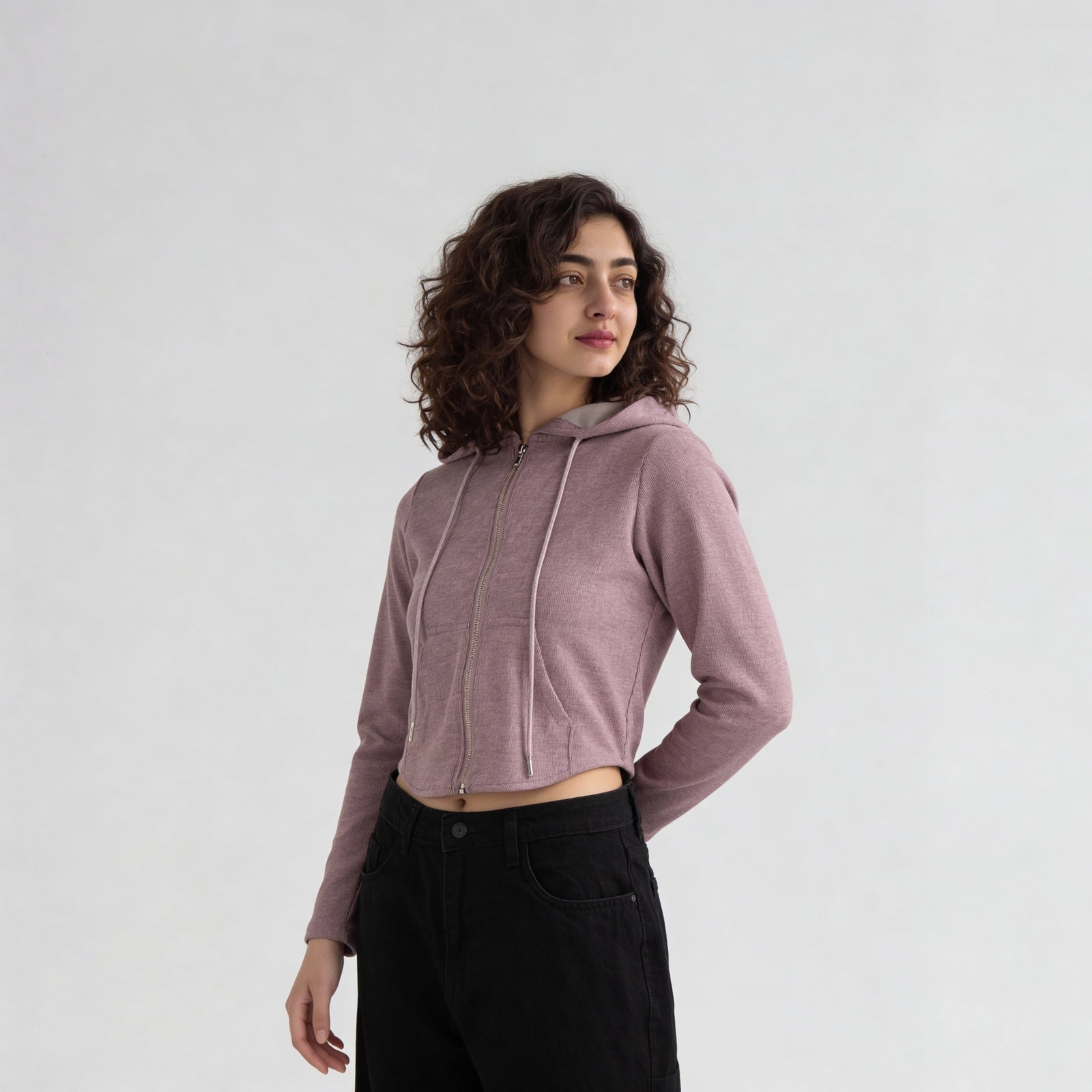 Rayon Polyester Solid Full Sleeve Sweatshirt