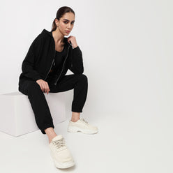 Hoodie Crop Sweatshirt With Kangaroo Pockets