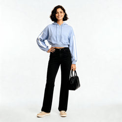 Cotton Oversize Sweatshirt With Front Zipper