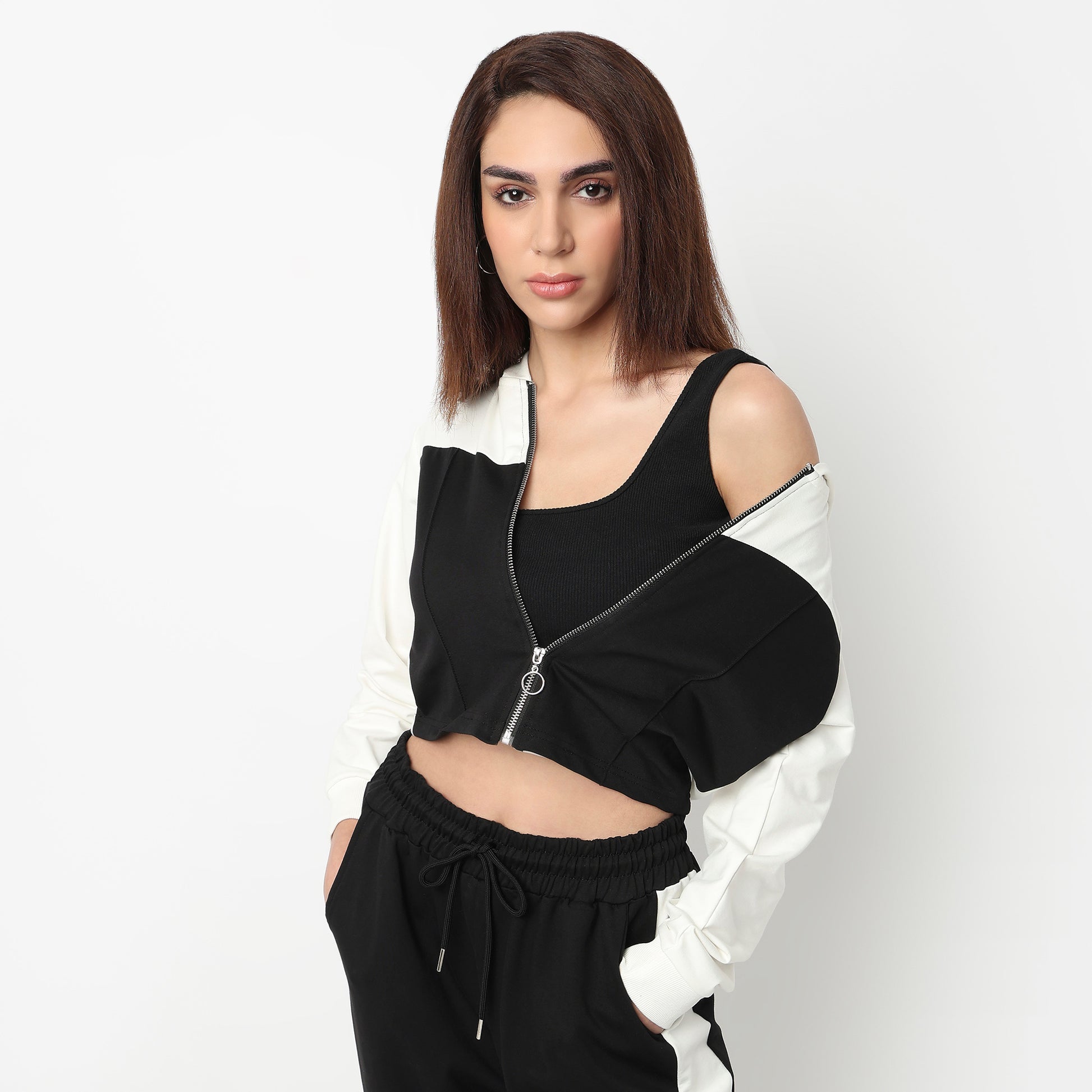 Slim Fit Sweatshirt With Corset Panelling