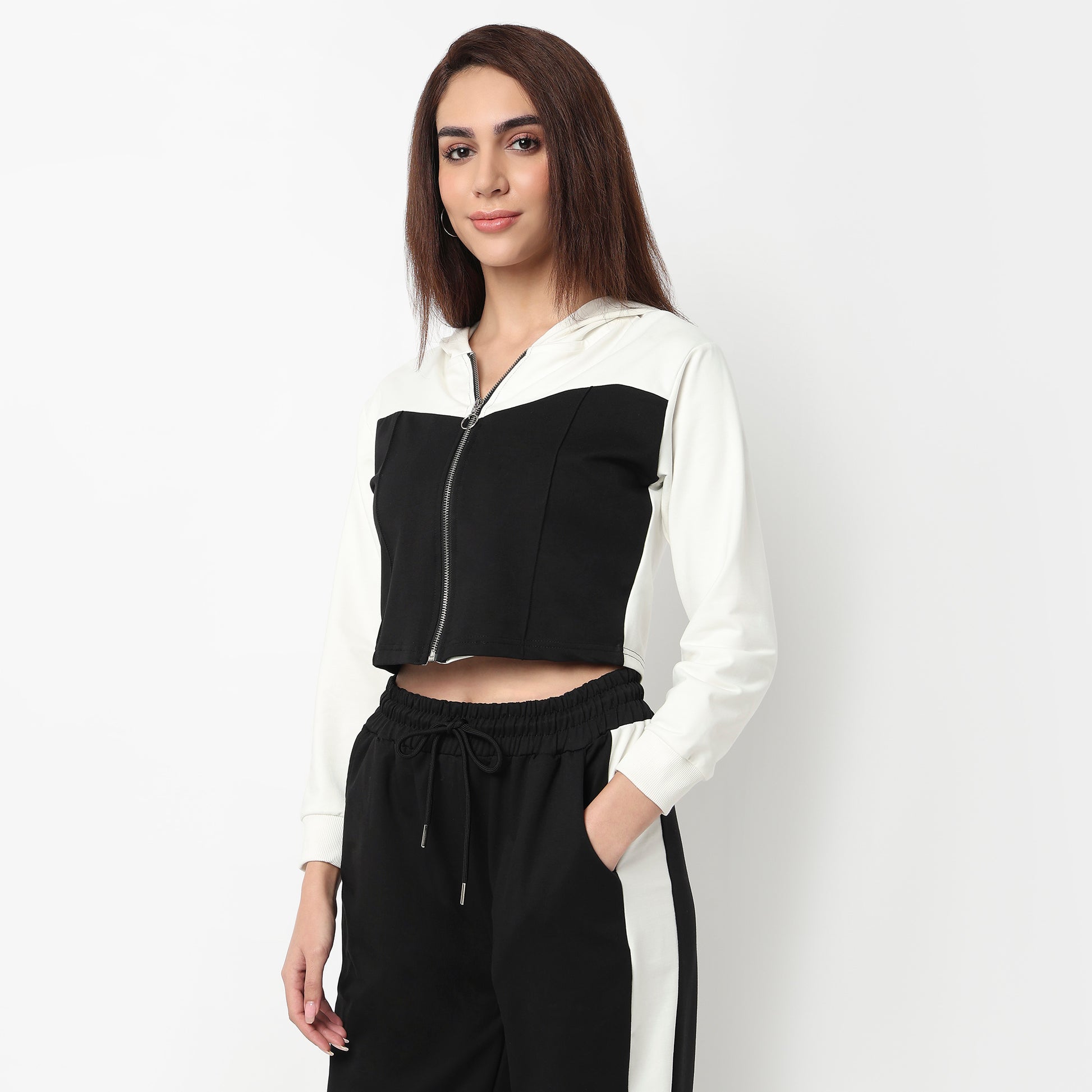 Slim Fit Sweatshirt With Corset Panelling