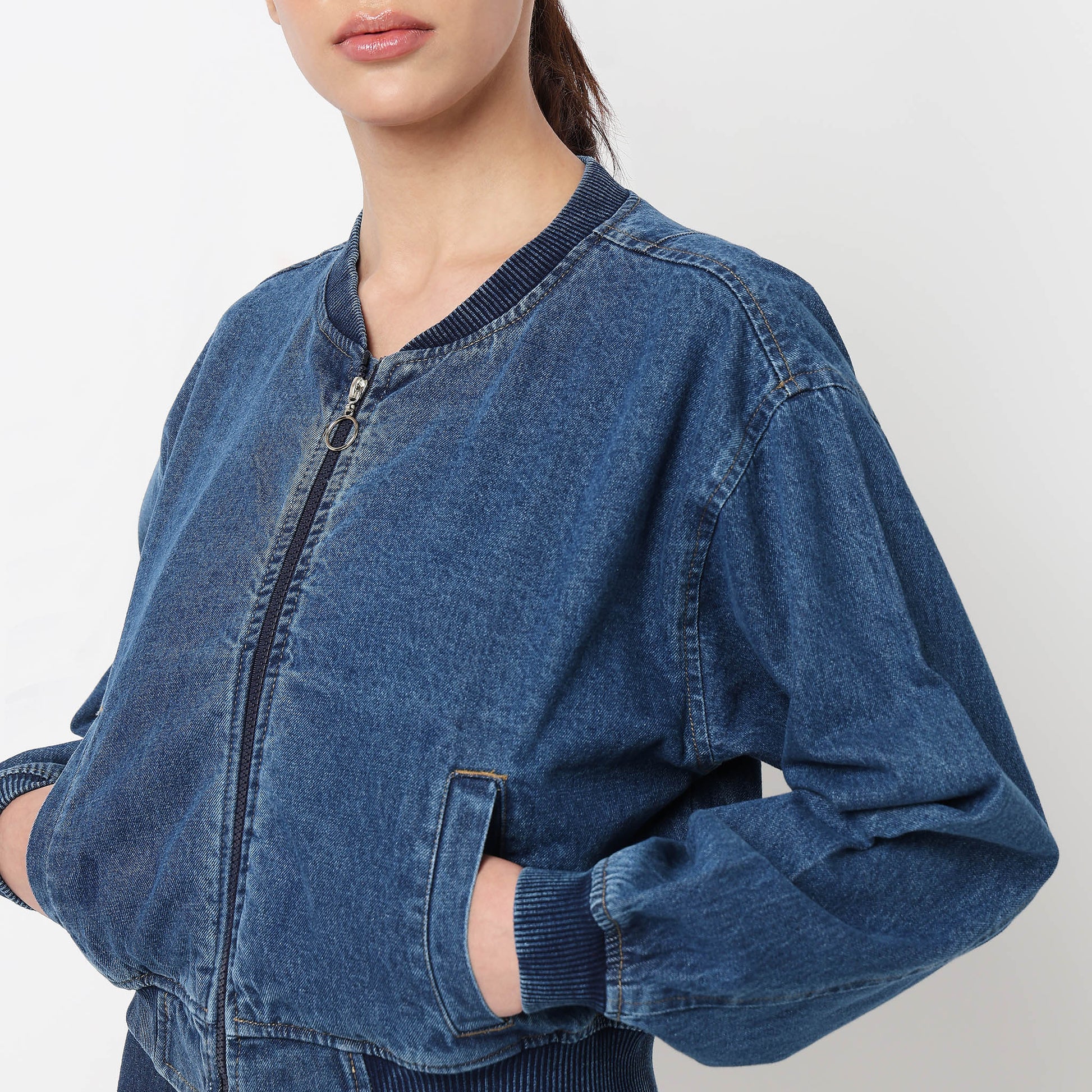 Denim Zipper Casual Jacket