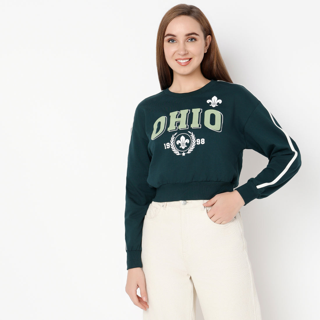 Oversize Graphic Round Neck Sweat Tee