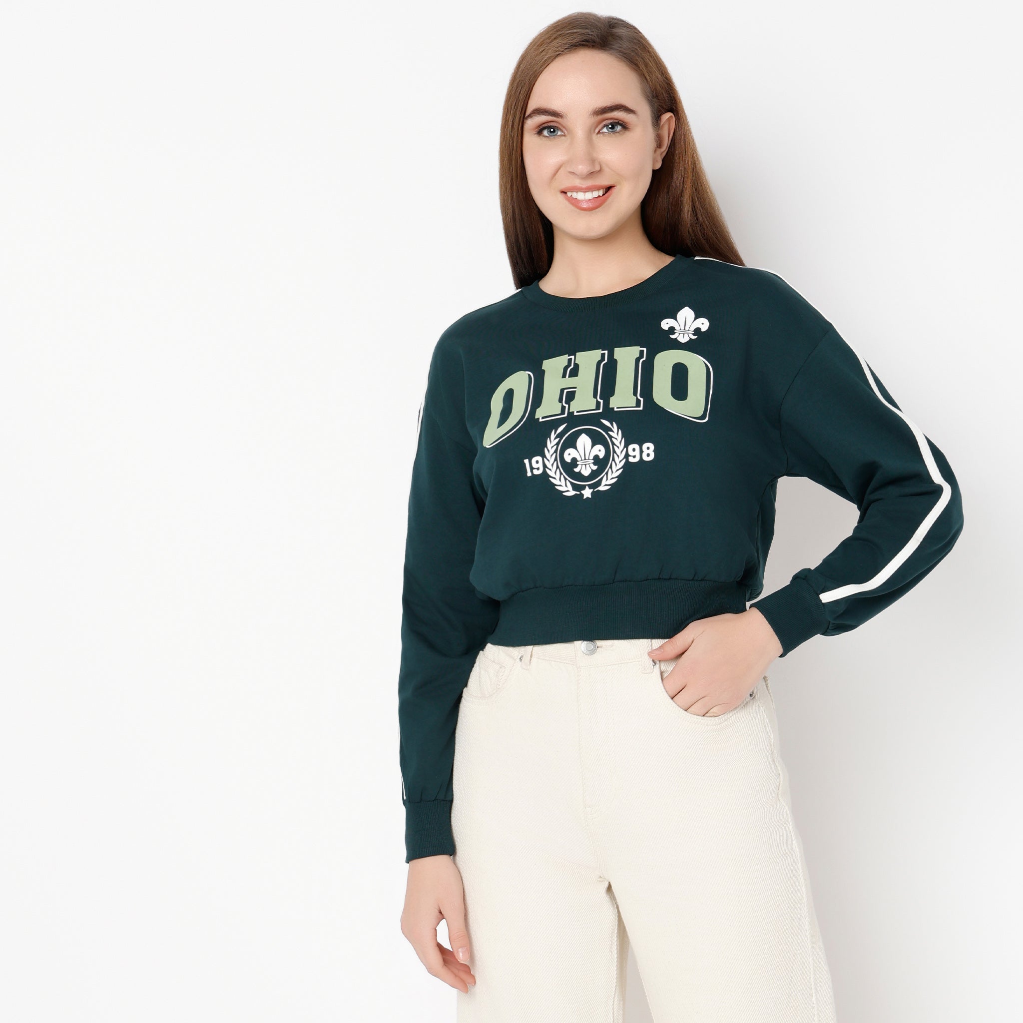 Oversize Graphic Round Neck Sweat Tee