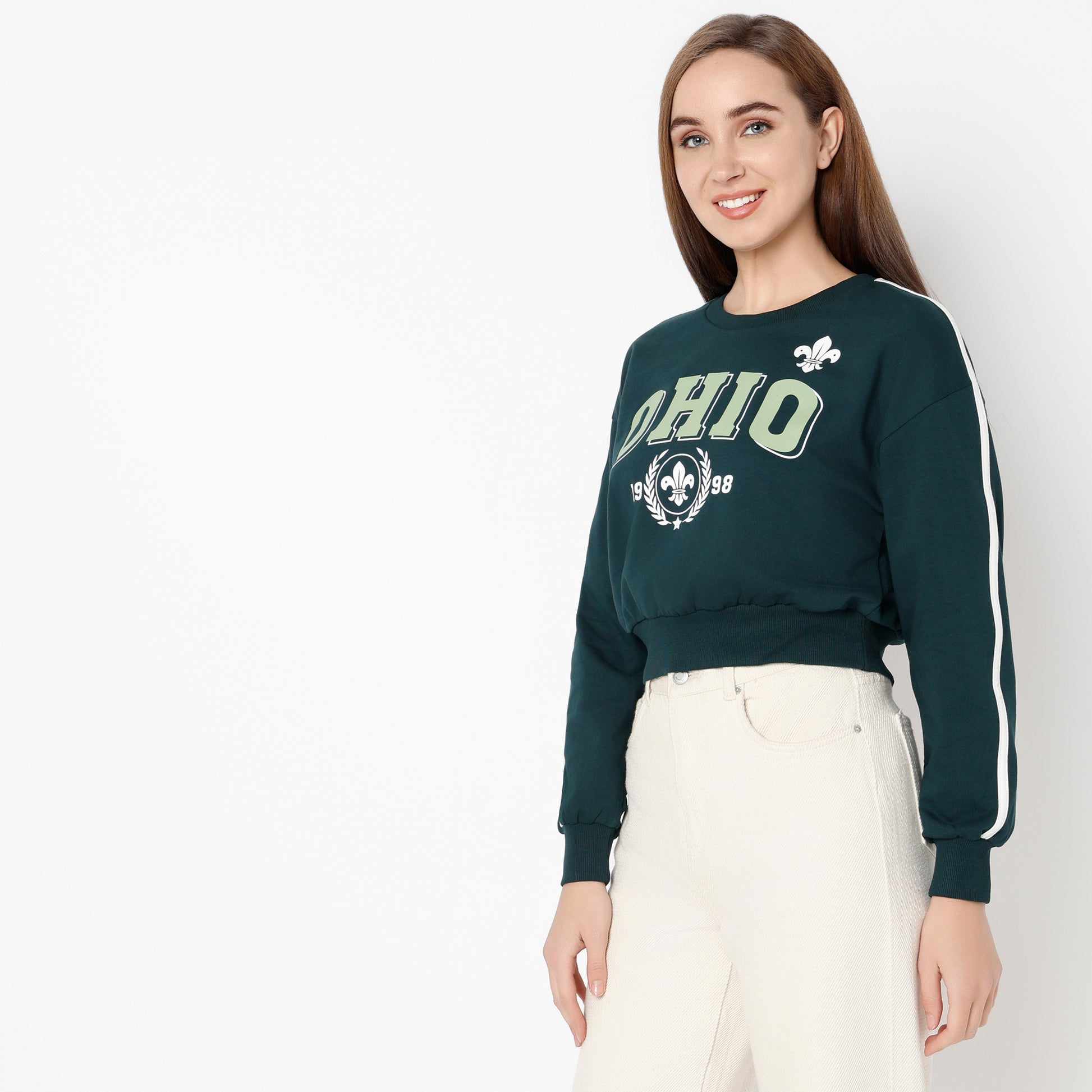 Oversize Graphic Round Neck Sweat Tee