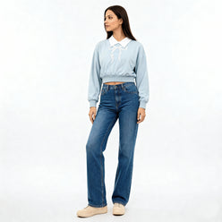 Cotton Cropped Boxy Sweat Tee