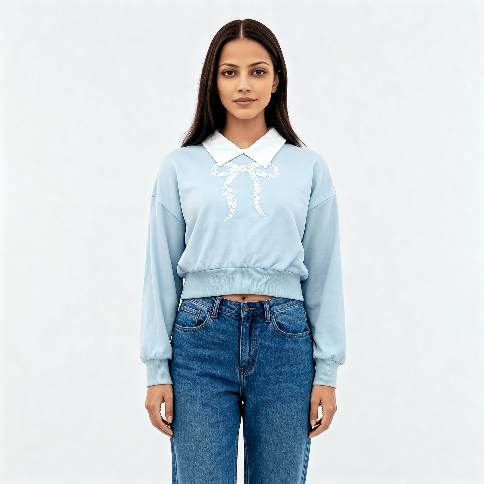 Cotton Cropped Boxy Sweat Tee