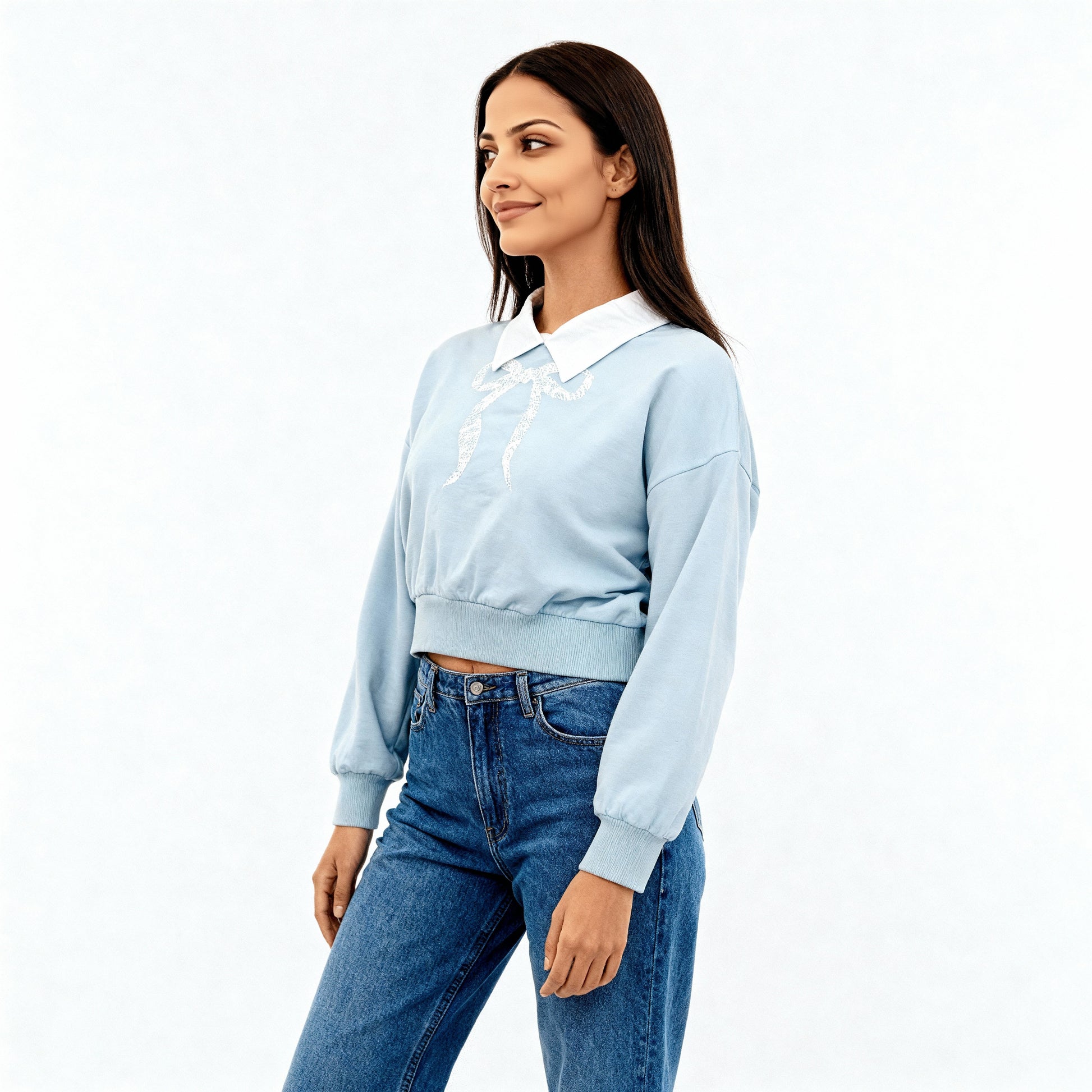 Cotton Cropped Boxy Sweat Tee