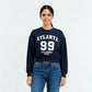 Oversize Cotton Graphic Cropped Sweat Tee