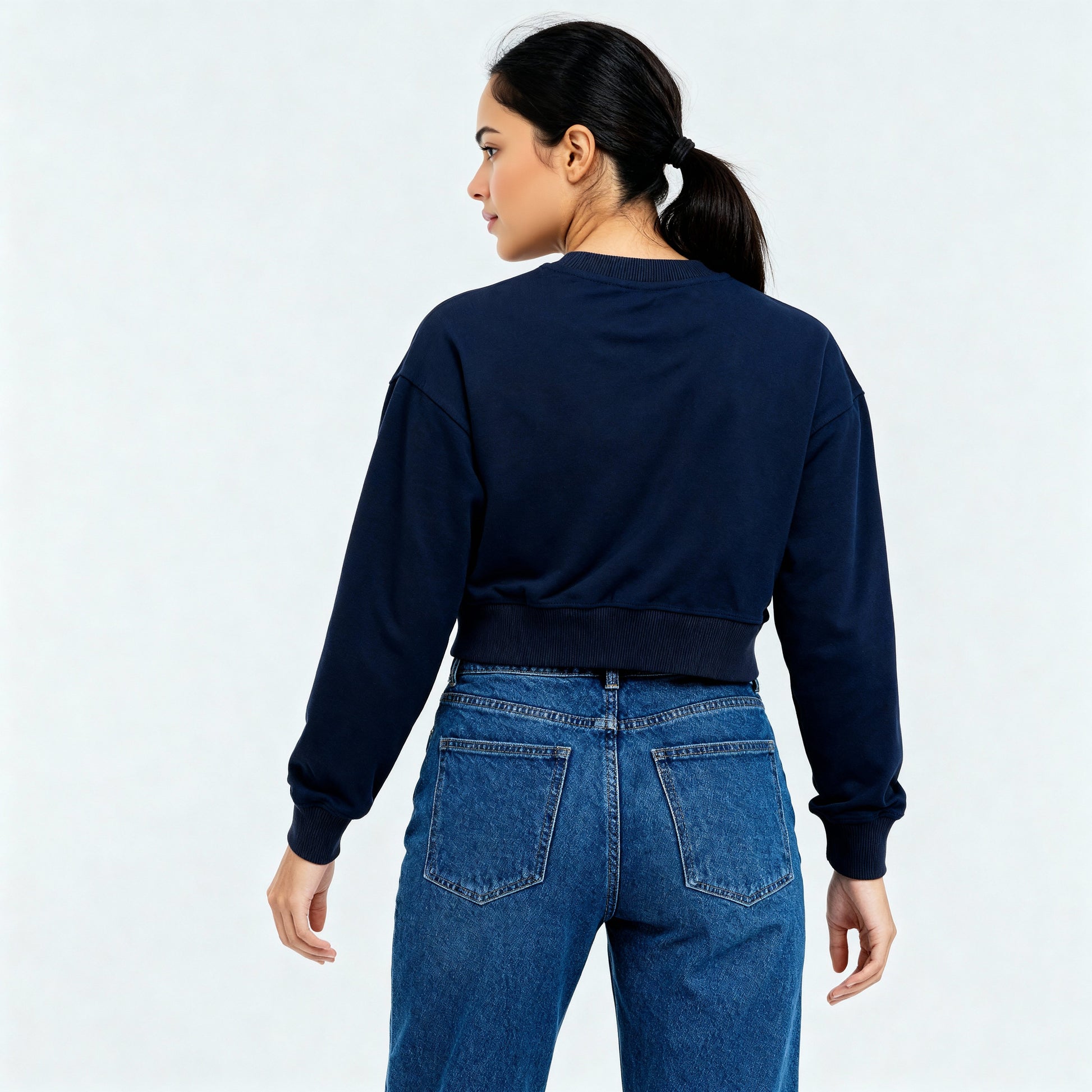 Oversize Cotton Graphic Cropped Sweat Tee