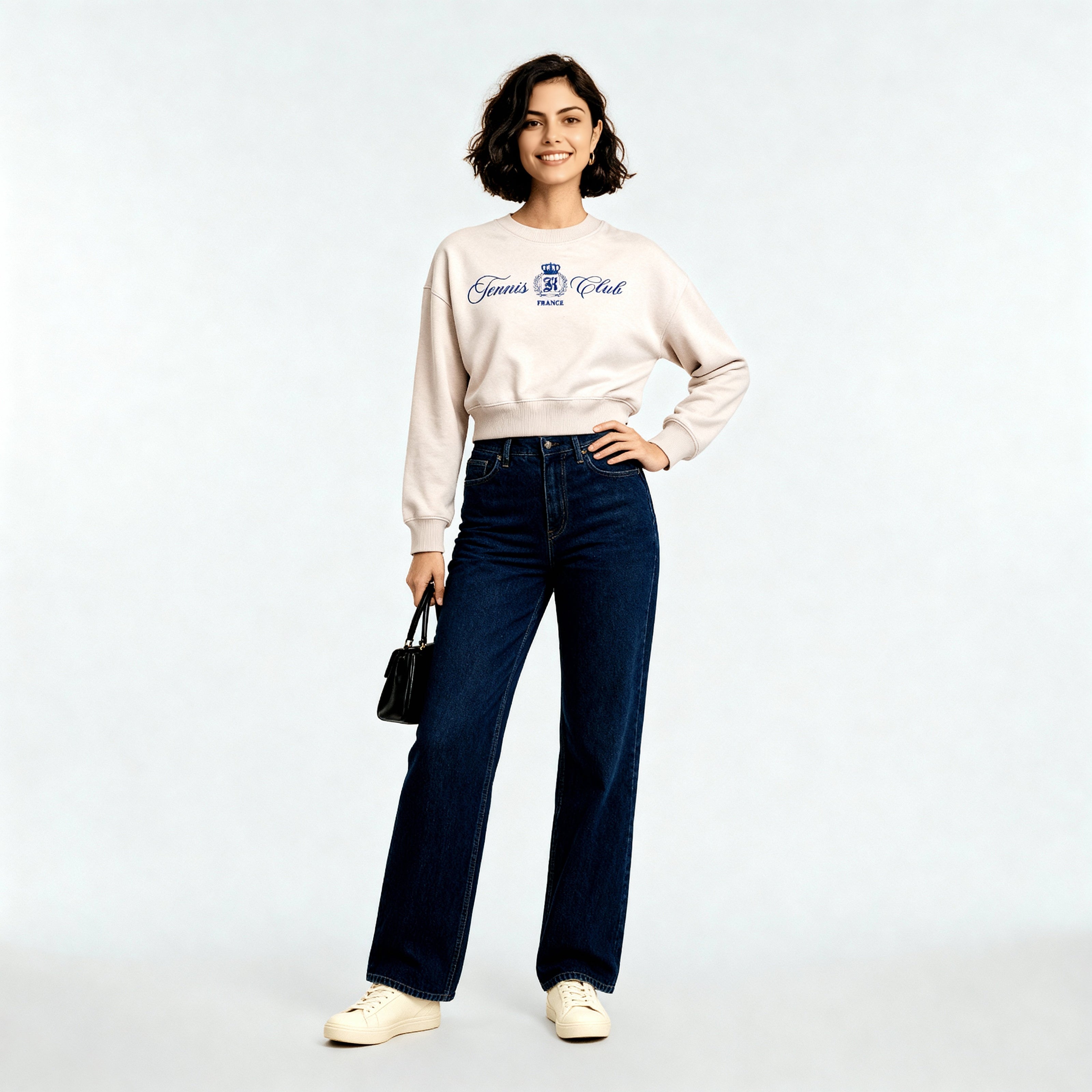 Graphic Cropped Boxy Sweat Tee