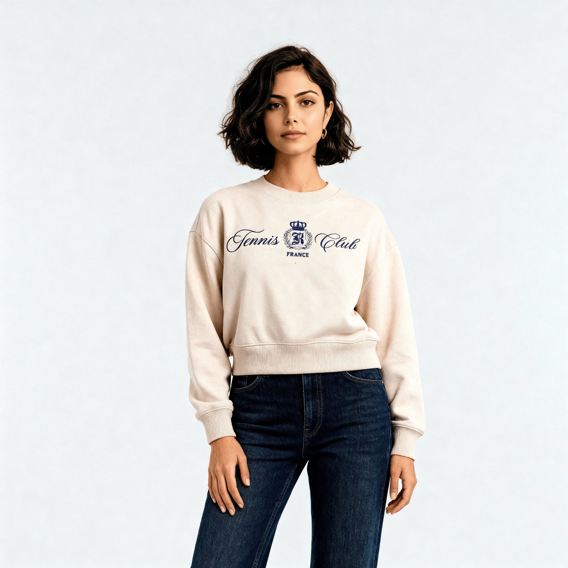 Graphic Cropped Boxy Sweat Tee