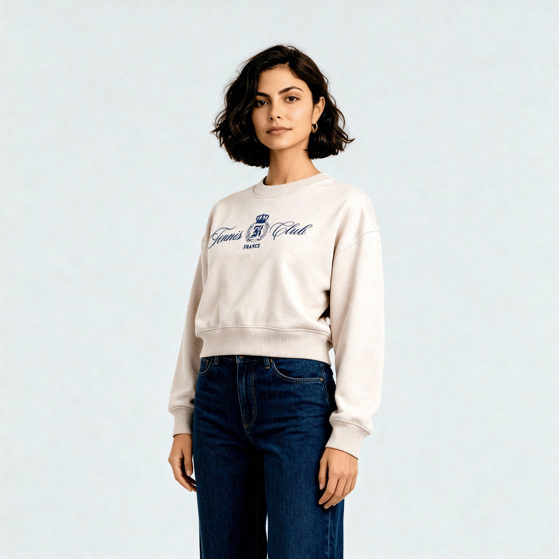 Graphic Cropped Boxy Sweat Tee