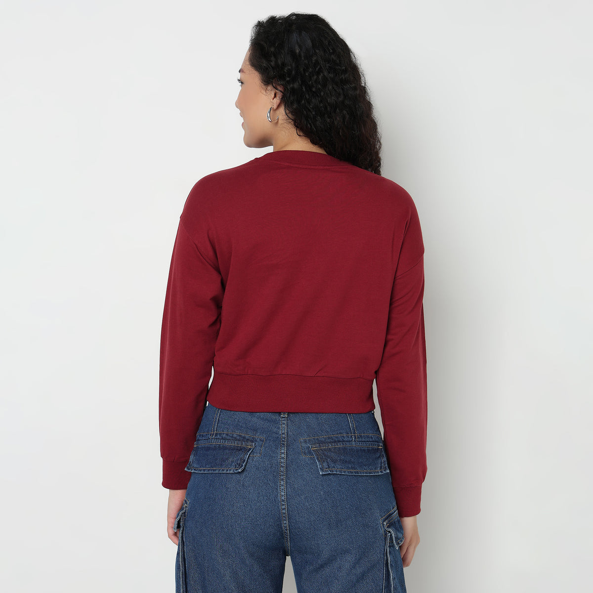 Buy Women Boxy Fit Graphic Full Sleeve Sweat Tee  - Style Union