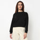 Oversize Cotton Cropped Sweatshirt