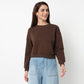 Oversize Cotton Cropped Sweatshirt