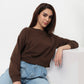 Oversize Cotton Cropped Sweatshirt