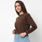 Oversize Cotton Cropped Sweatshirt