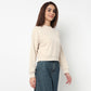 Oversize Cotton Cropped Sweatshirt