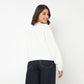 Cotton Sweat Tee With Side Ruching Detail