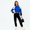 Oversize Color Blocked Cropped Sweat Tee