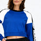 Oversize Color Blocked Cropped Sweat Tee