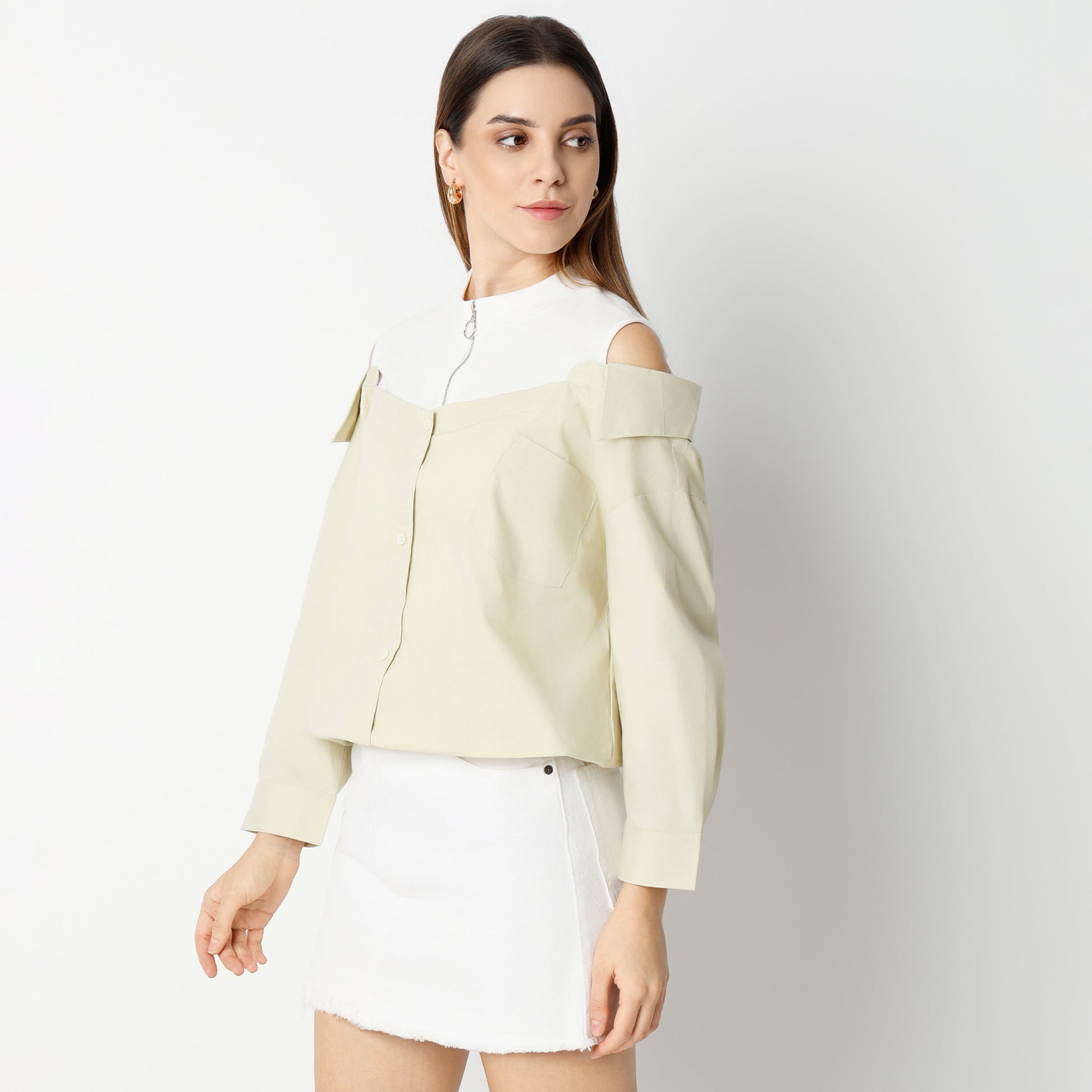 Regular Fit Solid Regular Length Top