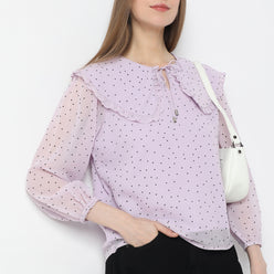 Polka Dot Peter Pan Collar Top