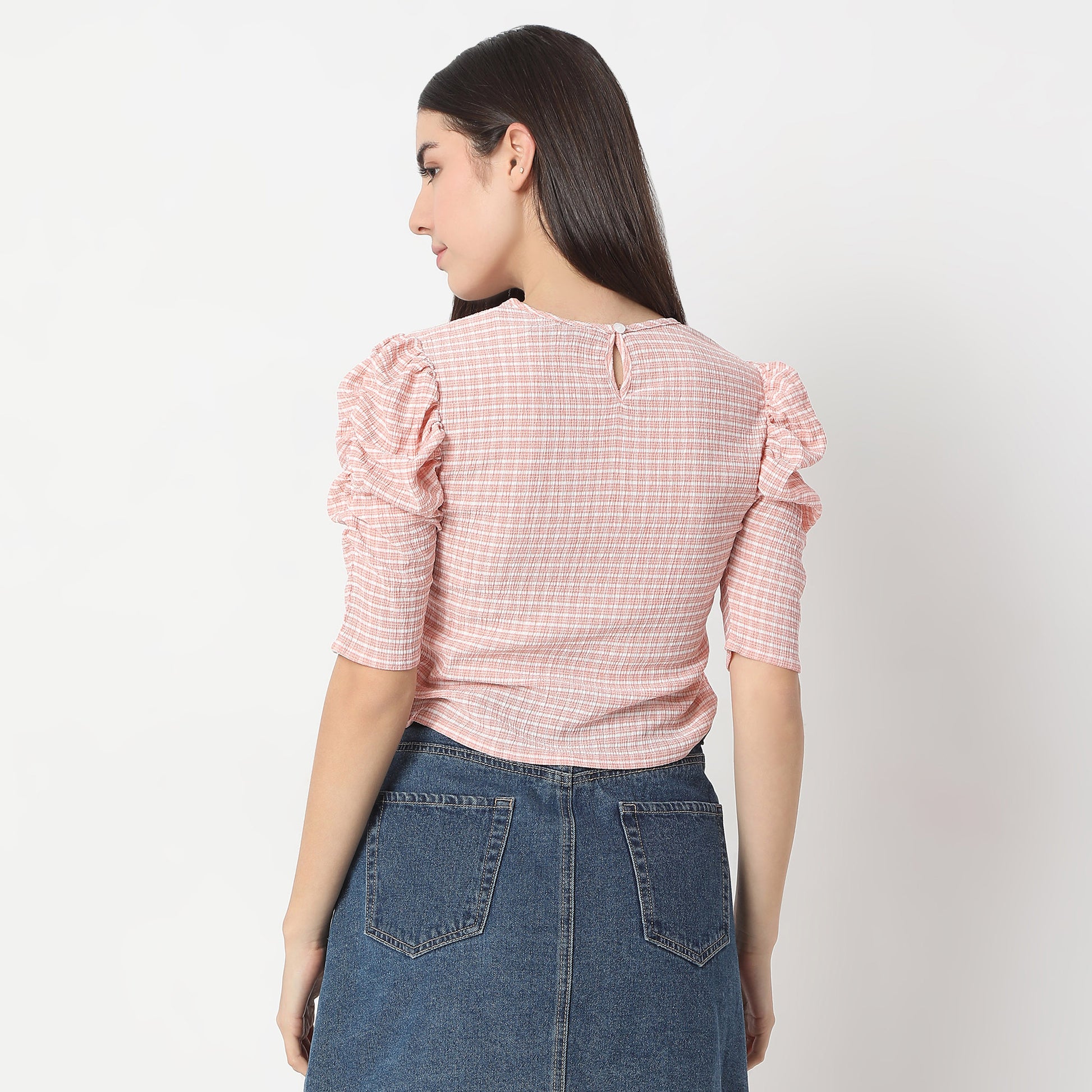 Regular Fit Checkered Top