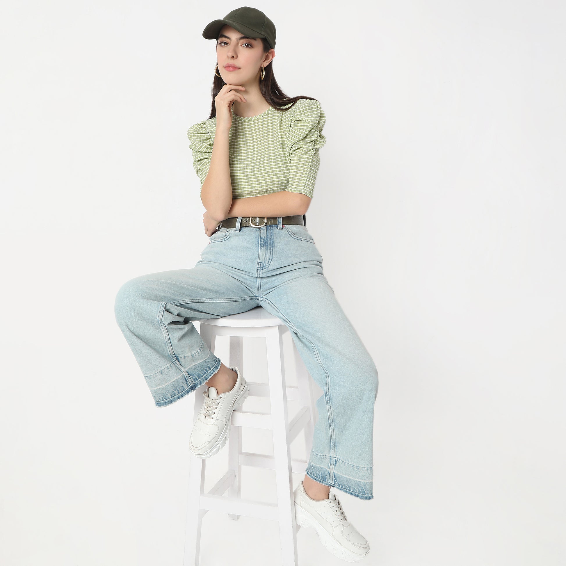 Regular Fit Checkered Top