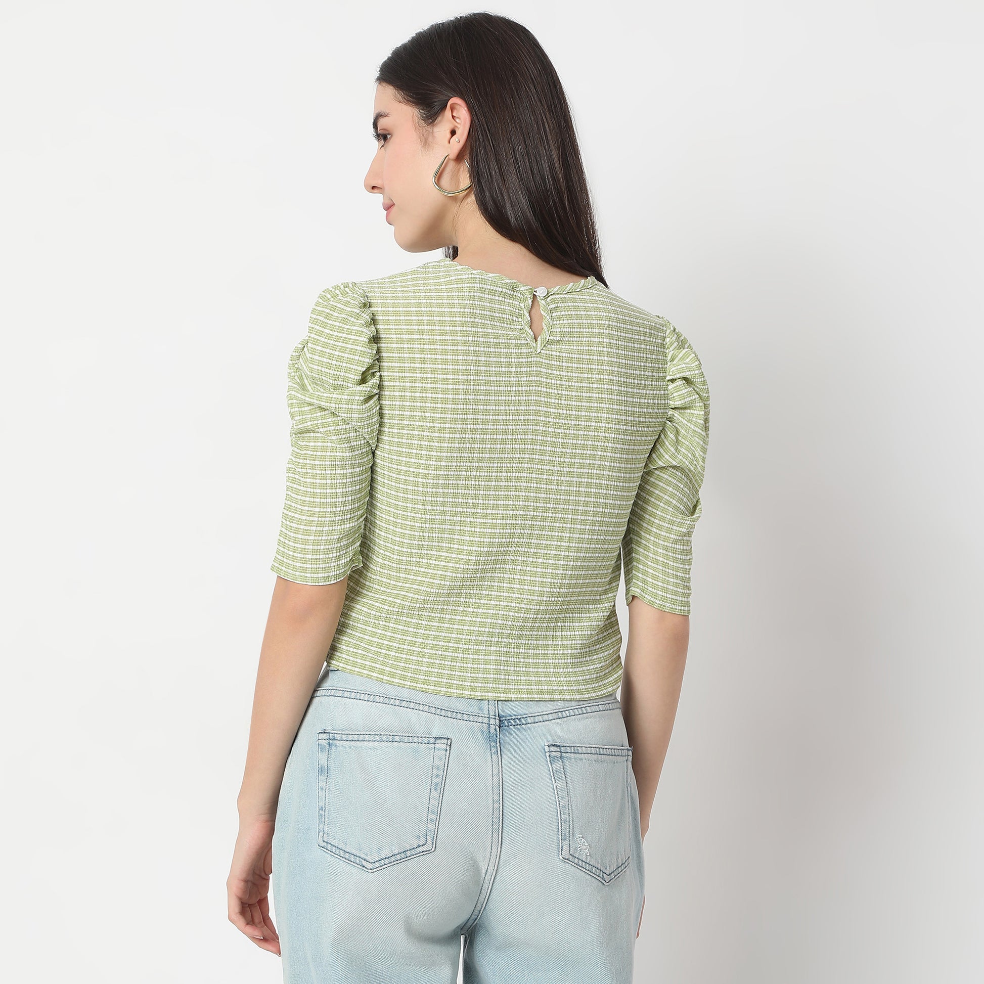 Regular Fit Checkered Top