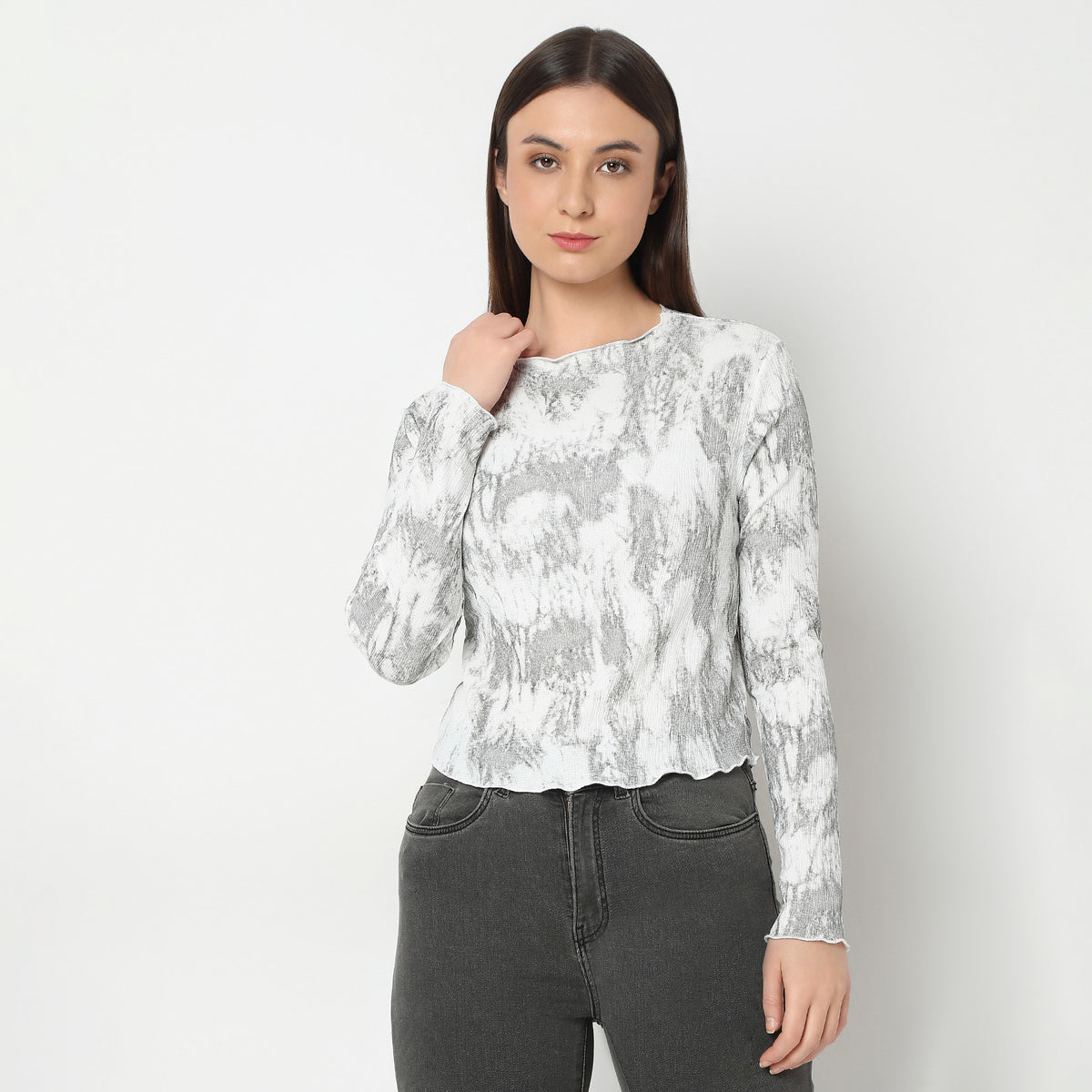 Slim Fit Printed Top