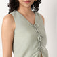 V-Neck Top With Front Tie-Up Detail