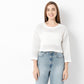Boxy Fit Solid Round Neck Top